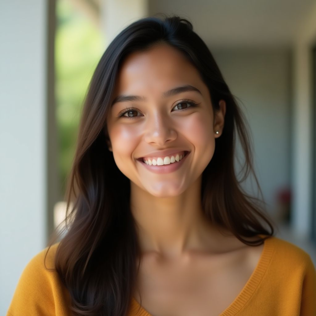 Foto de estudiante satisfecha, Laura